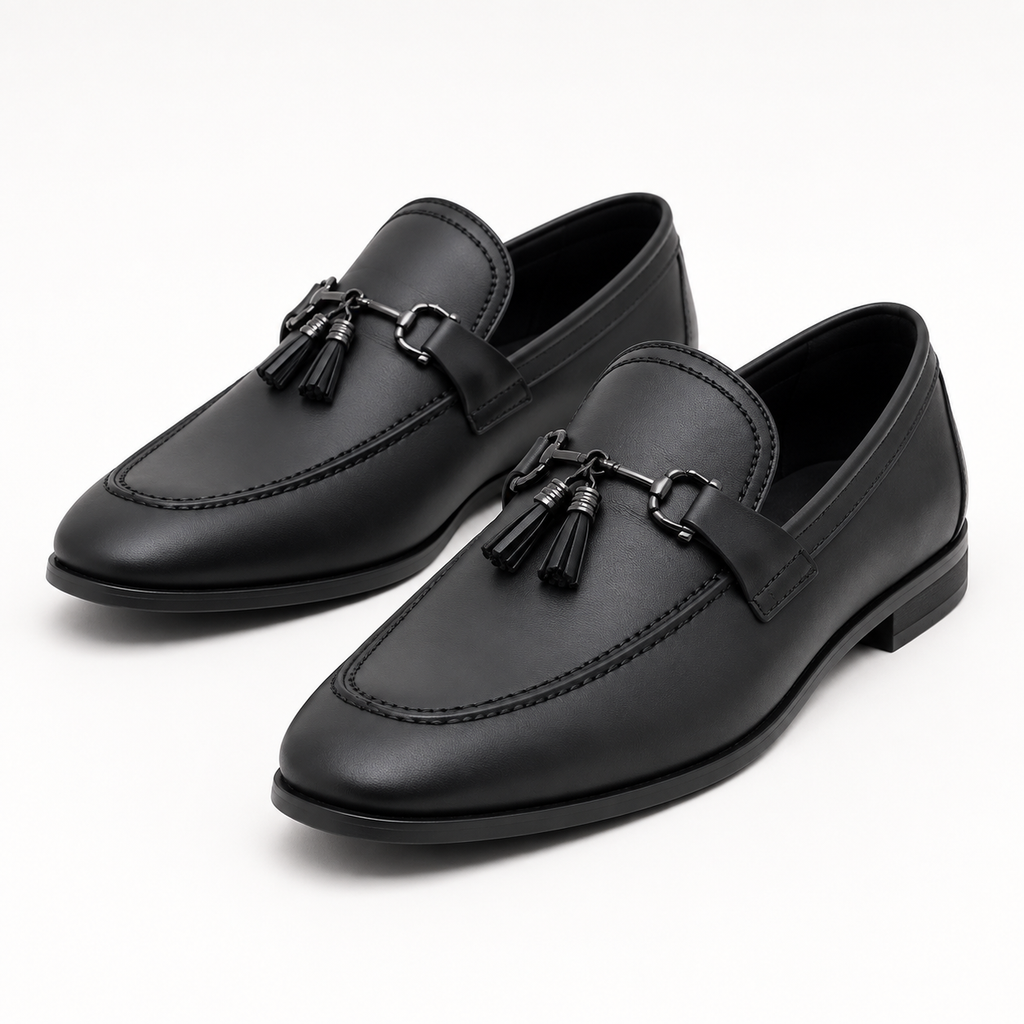 Black Prestige Metal-Buckle Loafers