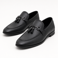 Black Prestige Metal-Buckle Loafers