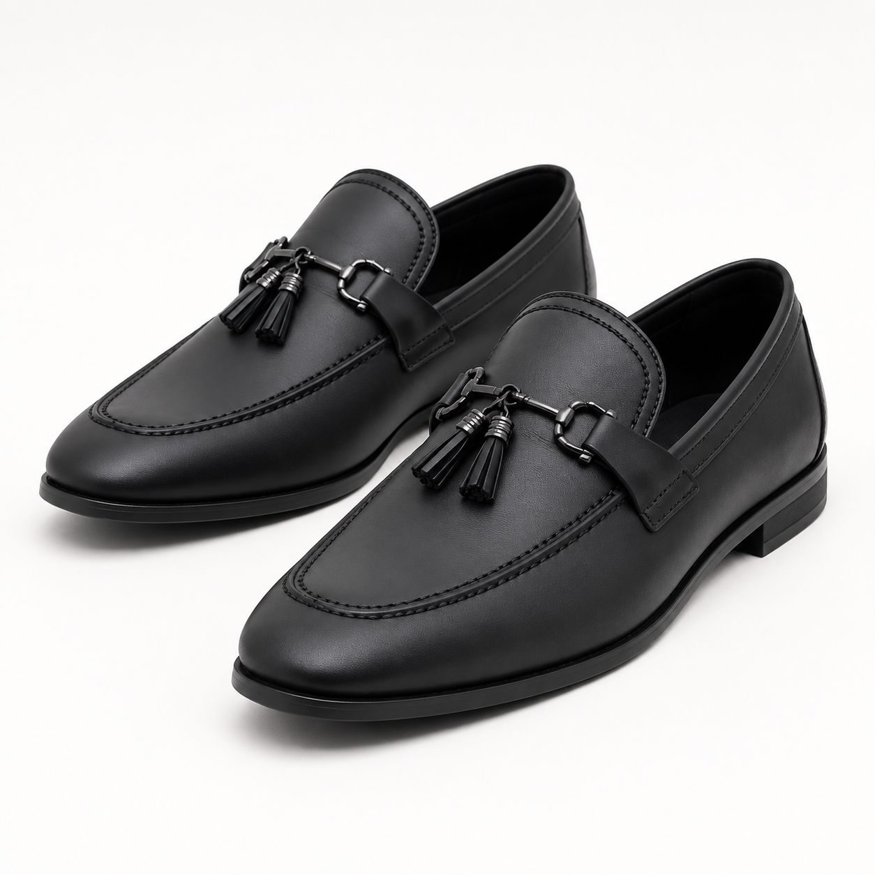 Black Prestige Metal-Buckle Loafers