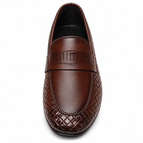 Brown Premium Formal  Loafers | Soft Padding Hand-Made Article | All Day Comfort
