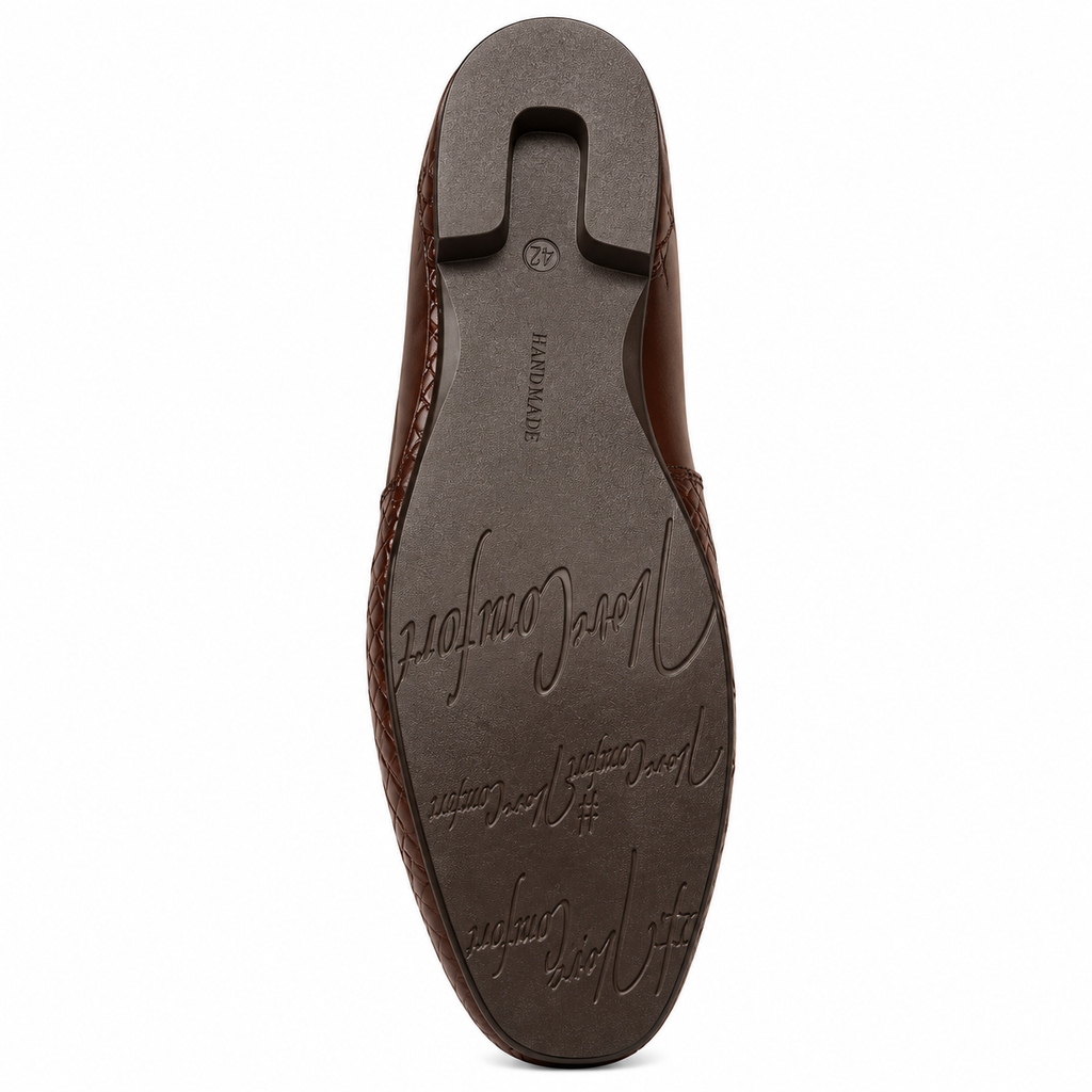 Brown Premium Formal  Loafers | Soft Padding Hand-Made Article | All Day Comfort