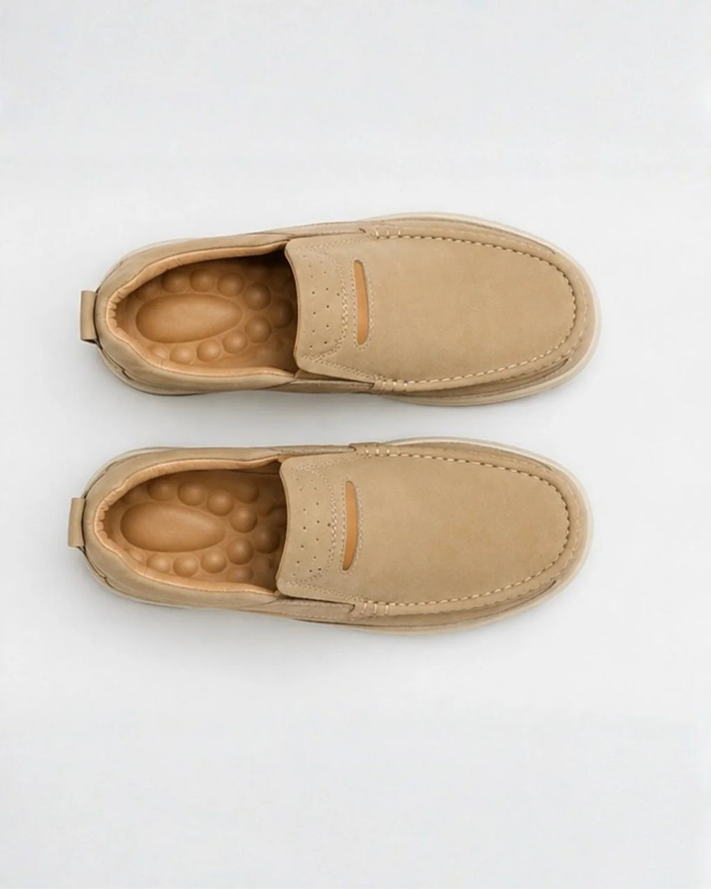 Premium Cream Medicated Comfort Loafers with Soft Cushioned Insole
