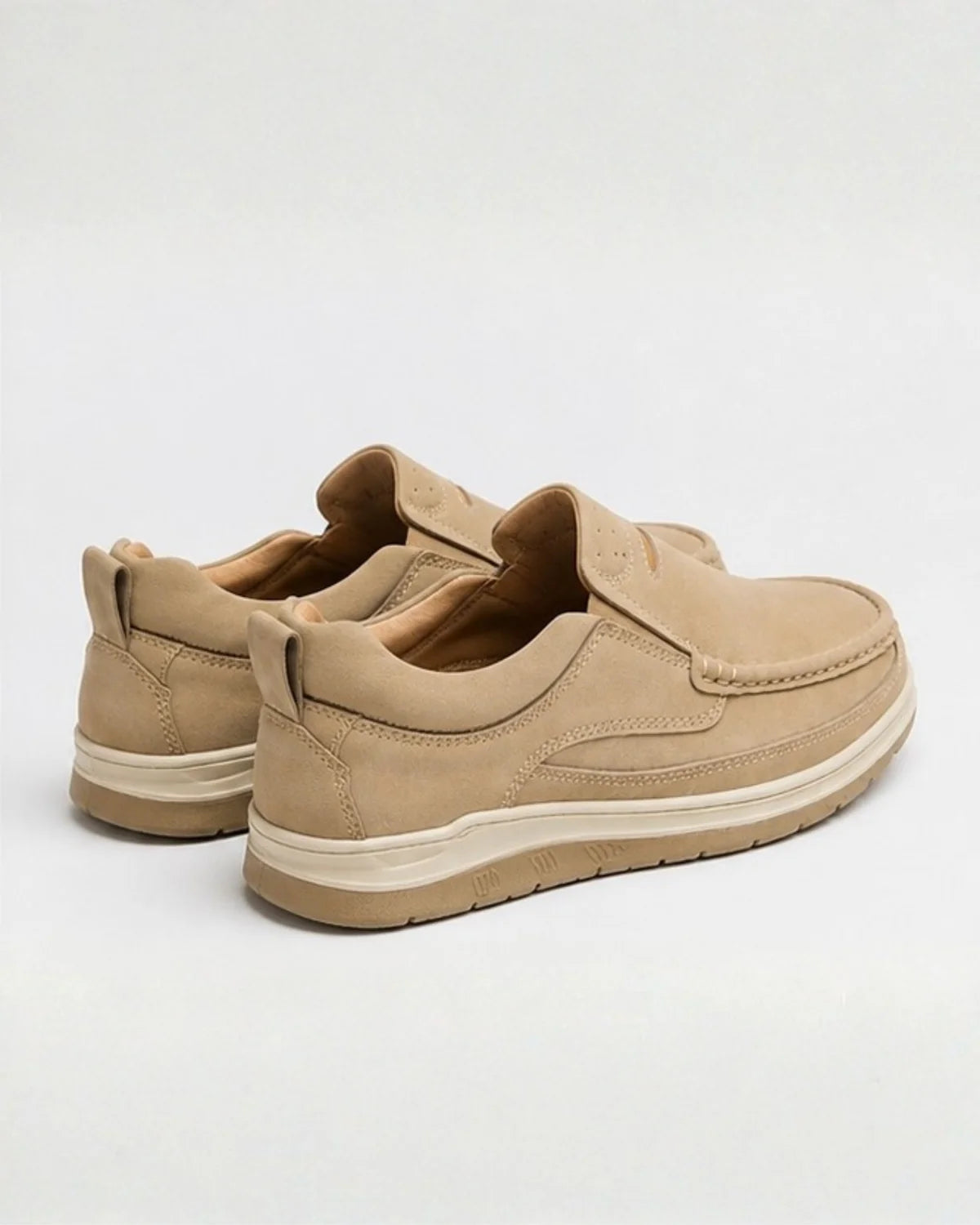 Premium Cream Medicated Comfort Loafers with Soft Cushioned Insole