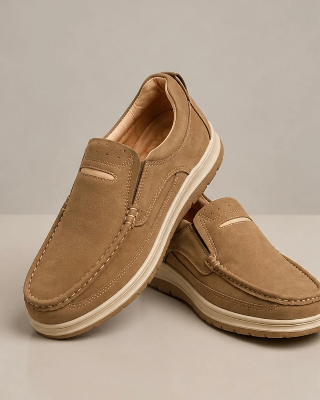 Premium Tan Brown Medicated Comfort Slip-On Loafers