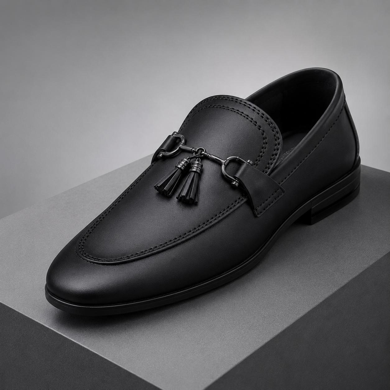Black Prestige Metal-Buckle Loafers