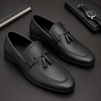 Black Prestige Metal-Buckle Loafers