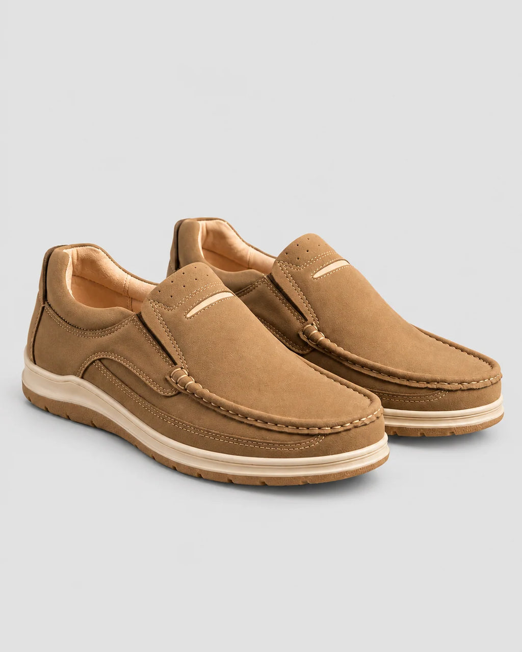 Premium Tan Brown Medicated Comfort Slip-On Loafers